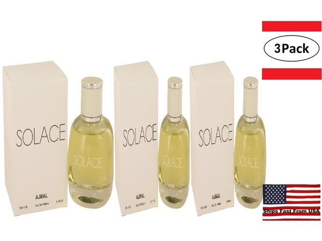 3 Pack Ajmal Solace by Ajmal Eau De Parfum Spray 3.4 oz for Women