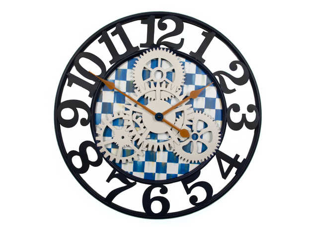 MacKenzie-Childs Royal Check Farmhouse Wall Clock - Small