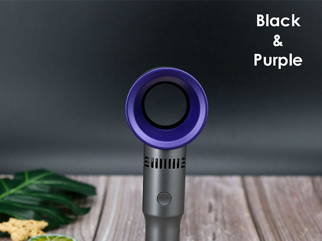 Bladeless Handheld Cooling Fan (Black/Purple)
