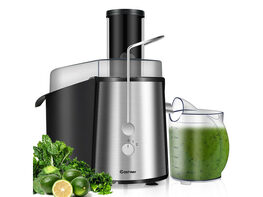 Costway Electric Juicer Wide Mouth Fruit & Vegetable Centrifugal Juice Extractor 2 Speed - Black + Sliver