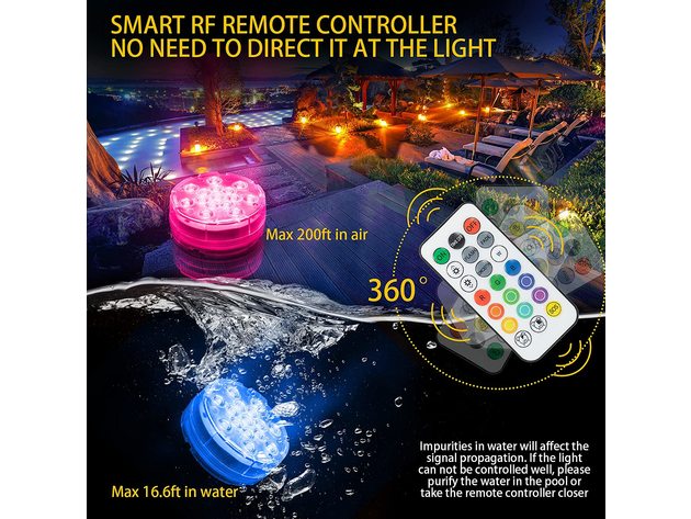 12-Pack Decorative Waterproof Battery Operated Color-Changing LED Lights