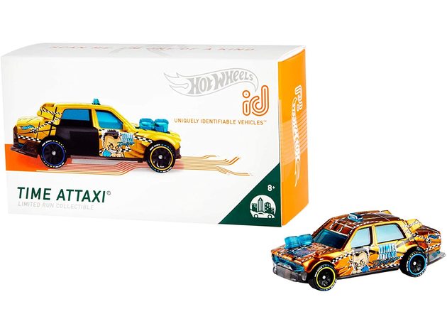 Hot Wheels id Time Attaxi, Offering A First Of Its Kind Mixed Play Experience, Track Speed and Count Laps, Yellow