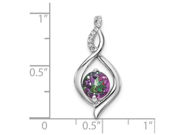 【MYSTIC LOCKET】PERTHSANTA 1.00 Carat (ctw) Mystic-Fire Topaz Drop Infinity Pendant