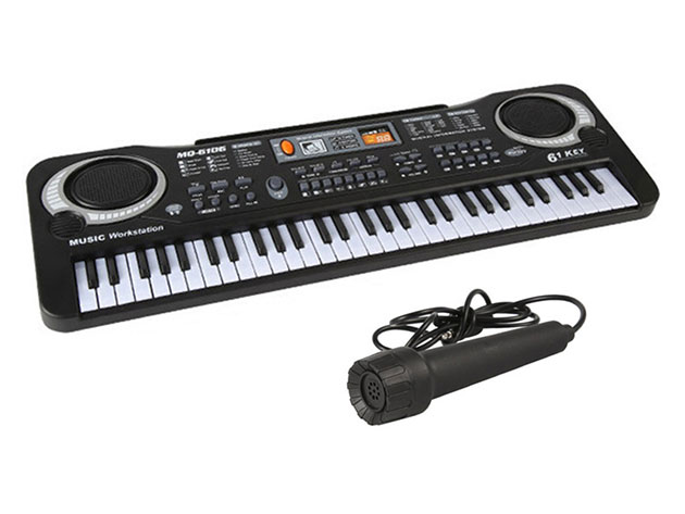 61-Key Electronic Keyboard with Microphone for Children