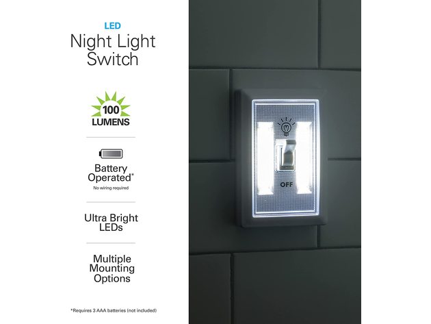 4 Pack Wireless LED Light Switch Battery Operated - Batteries Included