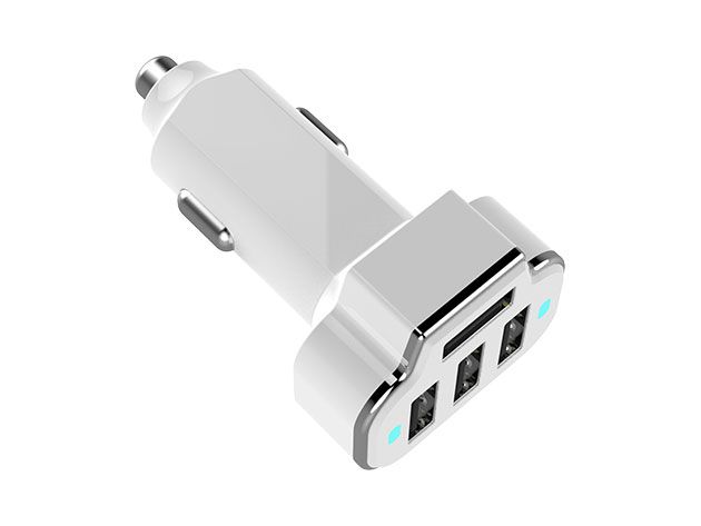 PowerStation 4-Port USB Car Charger (White)