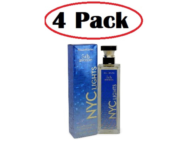 4 Pack of 5th Avenue NYC Lights by Elizabeth Arden Eau De Parfum Spray 4.2 oz