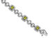 3.95 Carat (ctw) Natural Peridot Bracelet in Sterling Silver with Diamonds