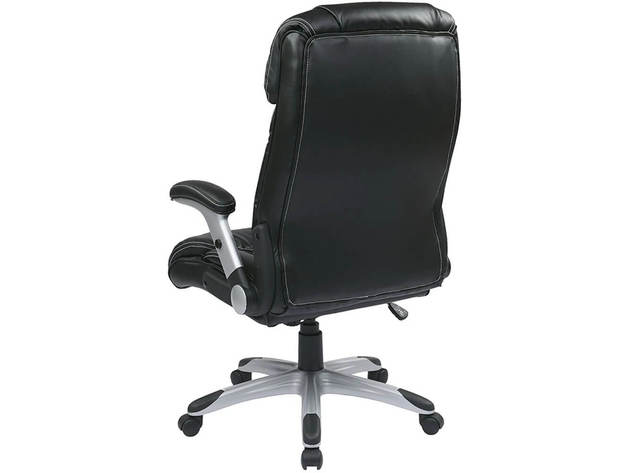 Office Star  ECH38665AEC3 WorkSmart Eco Leather Executive Chair - Black