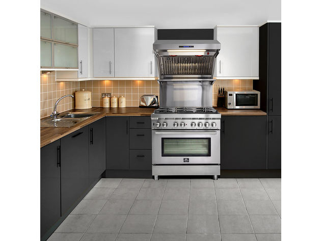 Forno  FFSGS612536 36 inch Cossato Stainless Duel Fuel Electric Gas Range