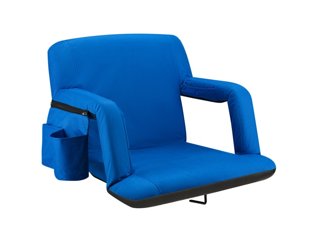 Reclining Stadium Seat with Armrests and Side Pockets (Royal Blue)
