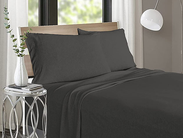 Soft Tees Luxury Cotton Modal Jersey Knit Sheet Set (Dark Gray/King)