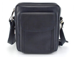Leather Messenger bag - Veg Tan Leather Navy