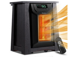 Costway Portable Electric Space Heater 1500W 12H Timer Caster Remote Control Room Office - Black