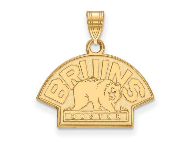 14k Yellow Gold NHL Boston Bruins Small Pendant