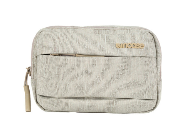 Incase Designs Corp Mesh Compartment Blended Weave City Accessory Pouch, Heather Khaki