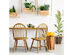 Set of 2 Vintage Windsor Dining Side Chair Wood Spindleback Kitchen Room Natural - natural