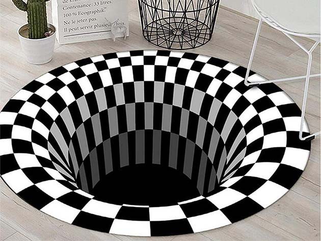 3D Bottomless Hole Optical Illusion Area Rug (47"x47")
