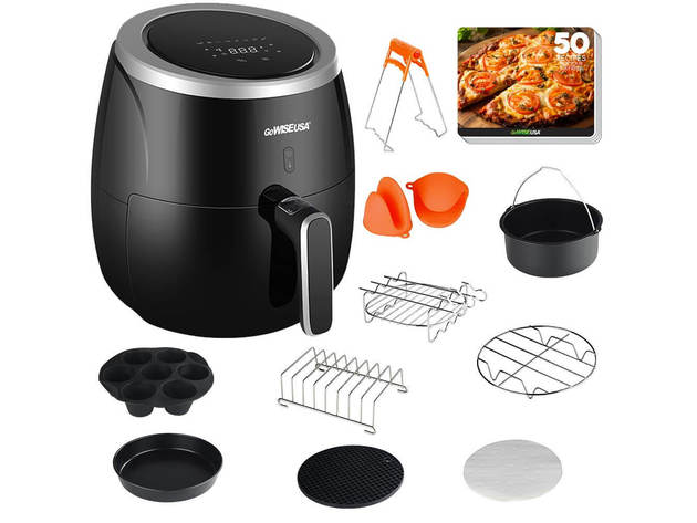 GoWISE GWAC981 5.3-Quart Air Fryer with Accessories - Black