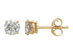 Synthetic Moissanite Solitaire Earrings 0.58 Carat (ctw) 4.5mm (3/4 Carat Diamond look) in 14K Yellow Gold