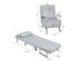 Costway Folding 5 Position Convertible Sleeper Bed Armchair Lounge w/ Pillow - Light Gray