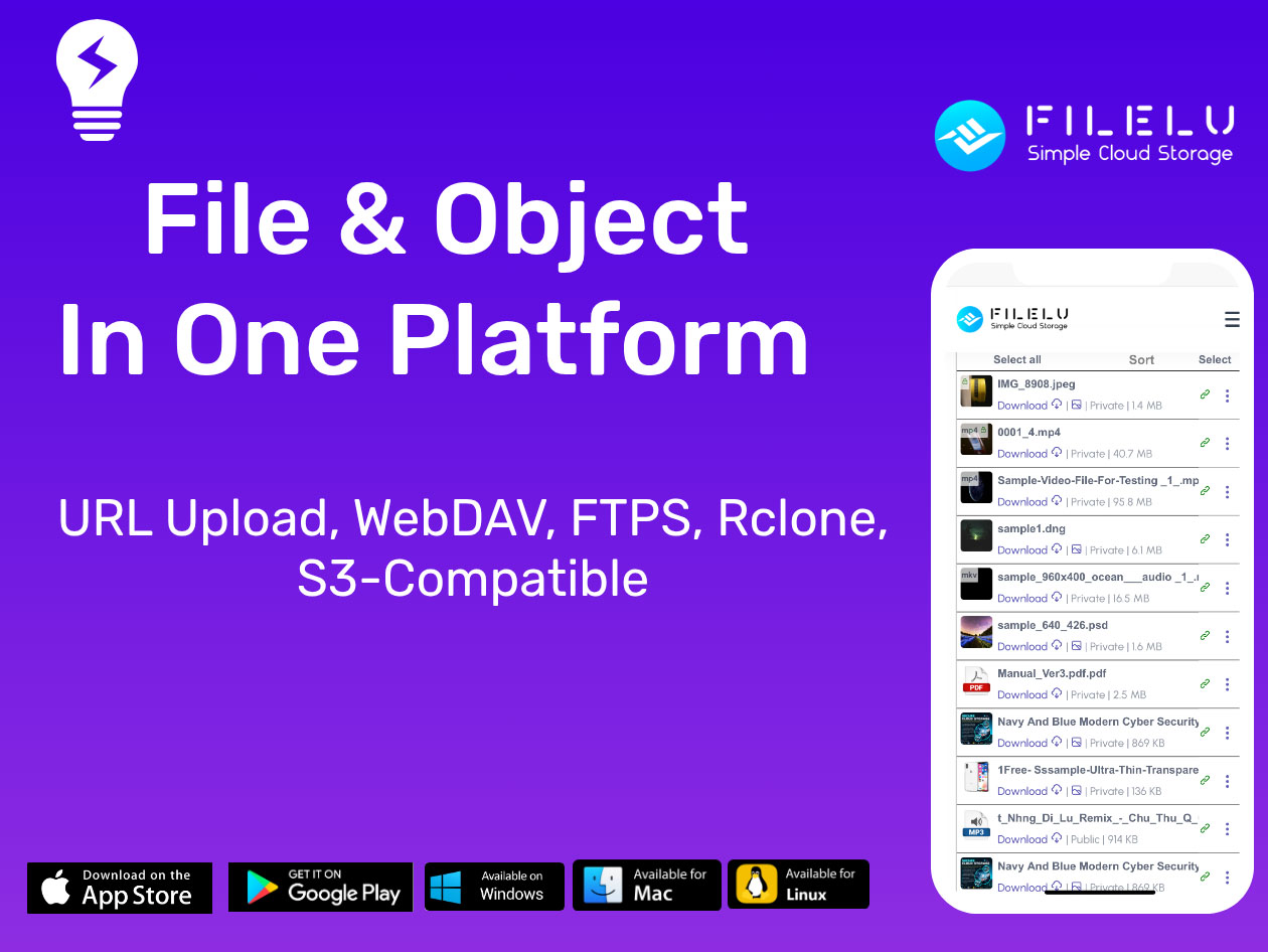 FileLu Cloud Storage Premium Plan: Lifetime Subscription (8TB)