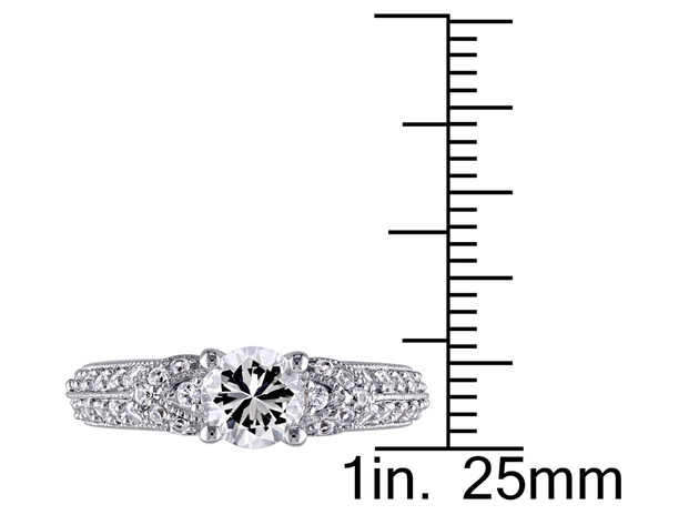 1 2/3 Carat (ctw) Created White Sapphire Engagement Ring In Sterling Silver - 9