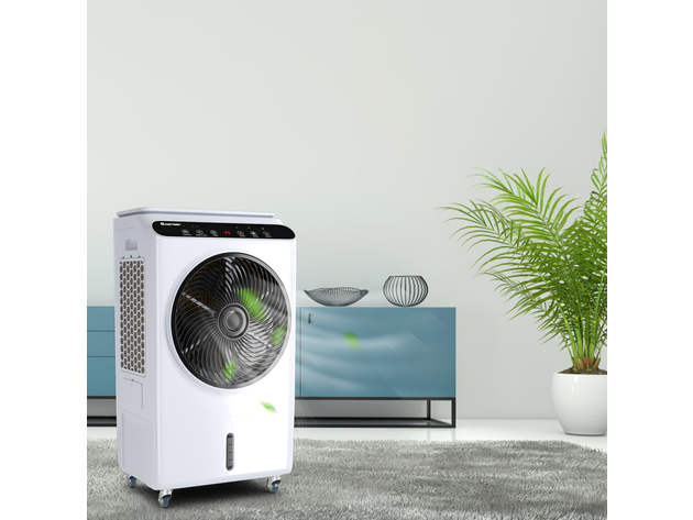 Costway Evaporative Portable Air Cooler Fan & Humidifier W/ Remote Control 12 Timer - Black + White