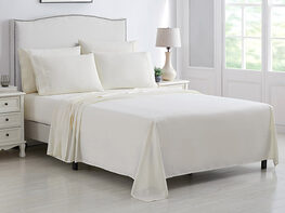 Kathy Ireland 6-Piece Brushed Microfiber Sheet Set (Ivory/Queen)