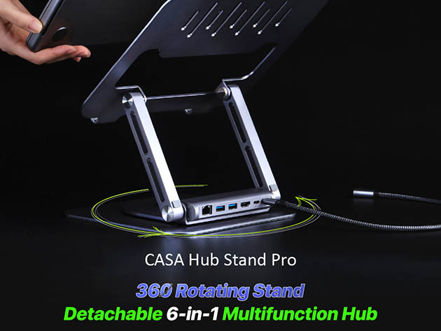 6-in-1 CASA HUB Stand Pro USB-C Laptop Stand Hub