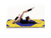 Costway 4'x10'x2" Thick Folding Panel Gymnastics Mat Gym Yellow/Blue
