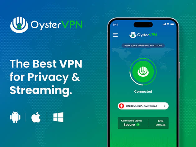 OysterVPN: VPN Lifetime Subscription