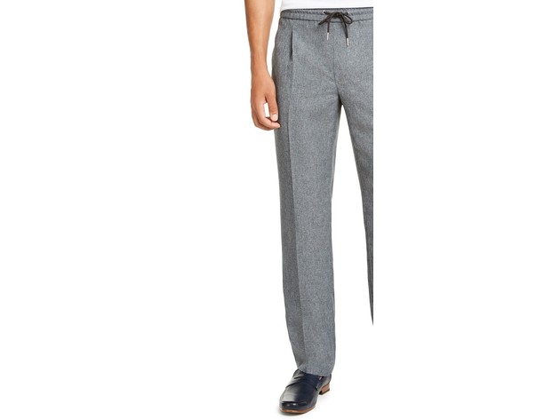 Alfani Men's Pleated Drawstring Pants Gray Size Extra Large