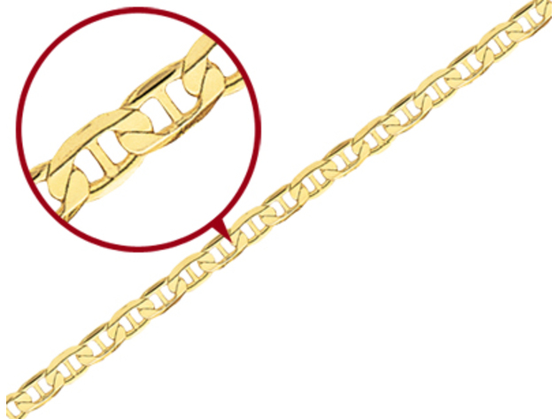 Concave Anchor 6.25mm Chain Necklace 18 Inches in 14K Yellow Gold