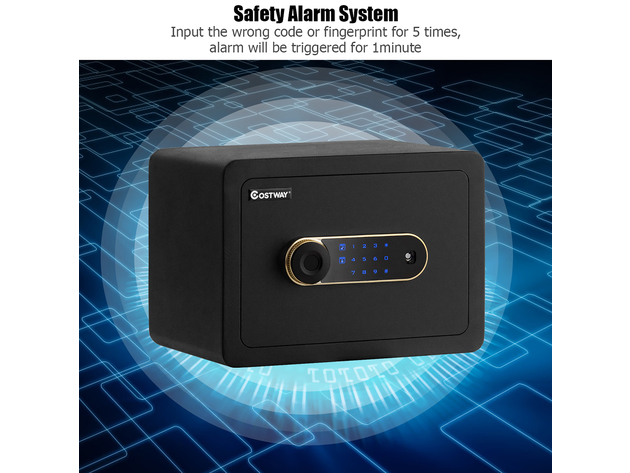 Costway Security Safe Box w/ Keypad 0.5 Cubic Feet w/Inner LED Light - Black