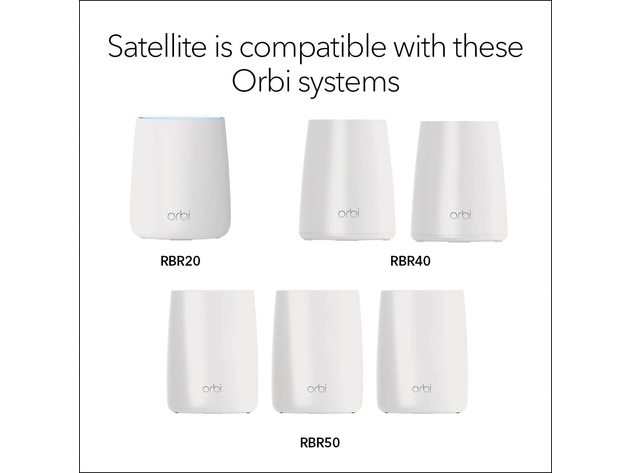 Netgear RBS20-100NAS Orbi Router Mesh WiFi Add-on Satellite, up to 2,000 sq. ft (Refurbished, Open Retail Box)