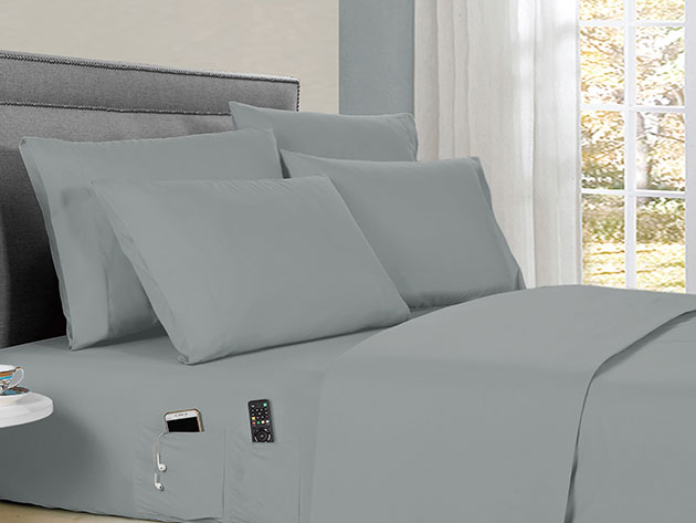 Kathy Ireland 6-Piece Smart Sheet Set (Silver/Queen)