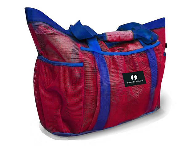 XL Mesh Beach Bag (Red/Blue)