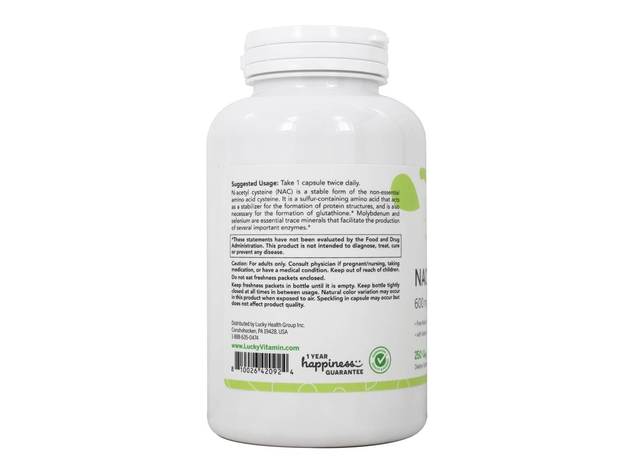LuckyVitamin - NAC N-Acetyl Cysteine 600 mg. - 250 Veg Capsules
