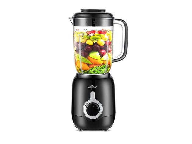 Bear 700W 3 Speed Self-Cleaning Countertop Blender with 40oz Blender Cup for Shakes and Smoothies