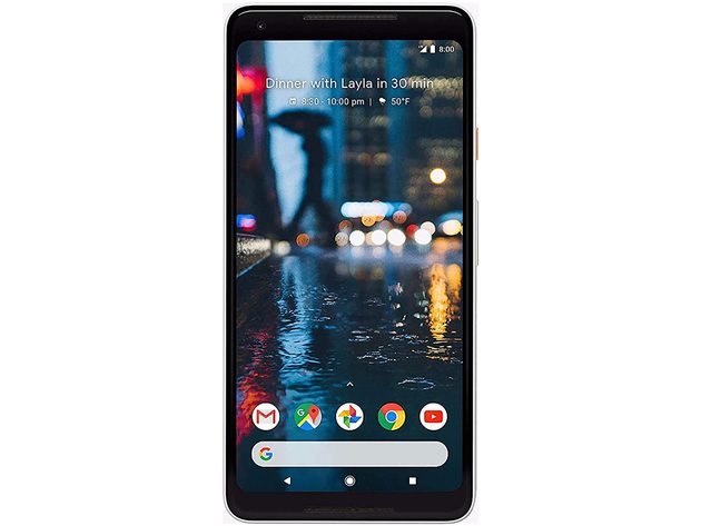 Google G011C Pixel 2 XL 6 Inches 128GB/4GB Android Unlocked Smartphone, Black (Refurbished, Open Retail Box)
