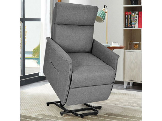 Costway Electric Power Lift Massage Chair Recliner Sofa Fabric Padded Seat Home - Gray