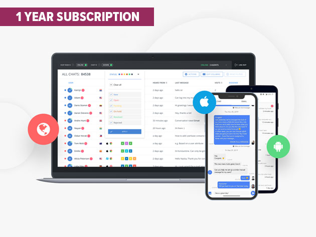HelpCrunch Live Chat & Emails: 1-Yr Standard Subscription