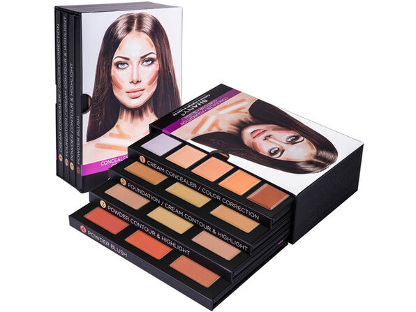 Shany 4 Layer Contour And Highlight Makeup Kit Set Of Concealer Color Corrector Foundation Contour Highlight And Blush Palettes Stacksocial