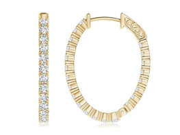 1 Carat TW Gold Plated Inside Out Hoop Earrings