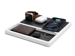 NYTSTND TRIO TRAY Wireless Charging Station (Black Top/Rustic White Base)