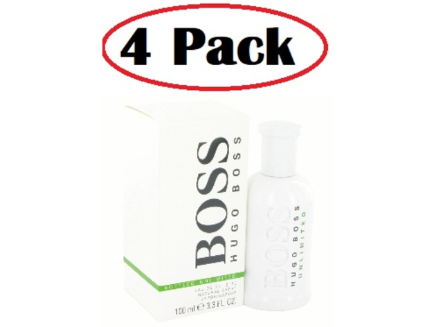 4 Pack of Boss Bottled Unlimited by Hugo Boss Eau De Toilette Spray 3.3 oz
