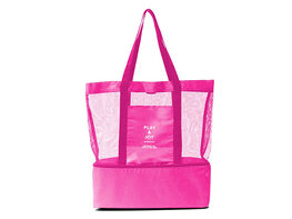 Beach Bag with Insulated Cooler (Pink)