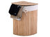 Costway Corner Bamboo Hamper Laundry Basket Washing Cloth Bin Storage Bag Lid Natural - Natural