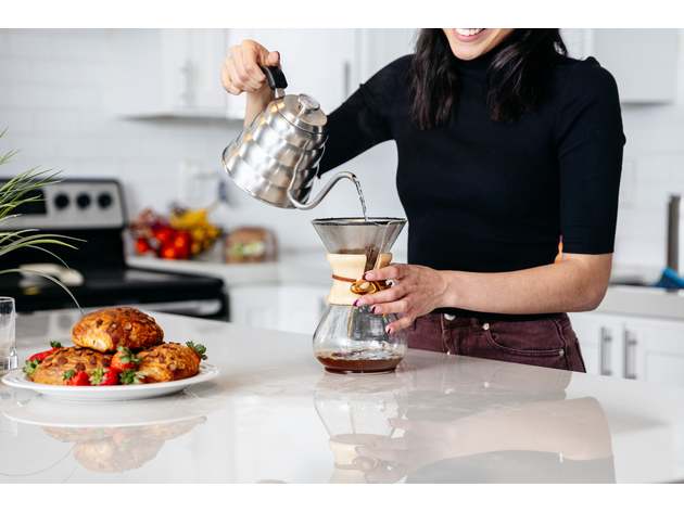 Reusable Pour Over Filter for Chemex and Hario V60 (Silver)